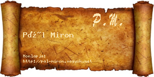 Pál Miron névjegykártya